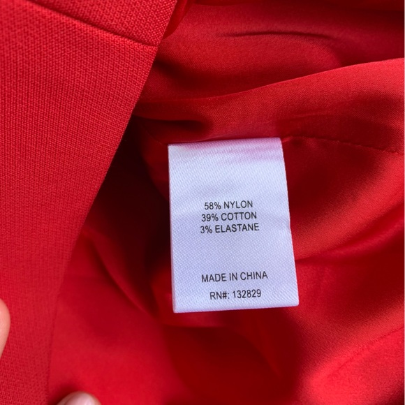 NWT Helsa Parasol Ribbon Bow Long Sleeve Mini Dress Lipstick Red - Picture 13 of 14